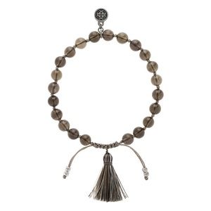 NWT mala and mantra smoky quartz tassel confidence bracelet